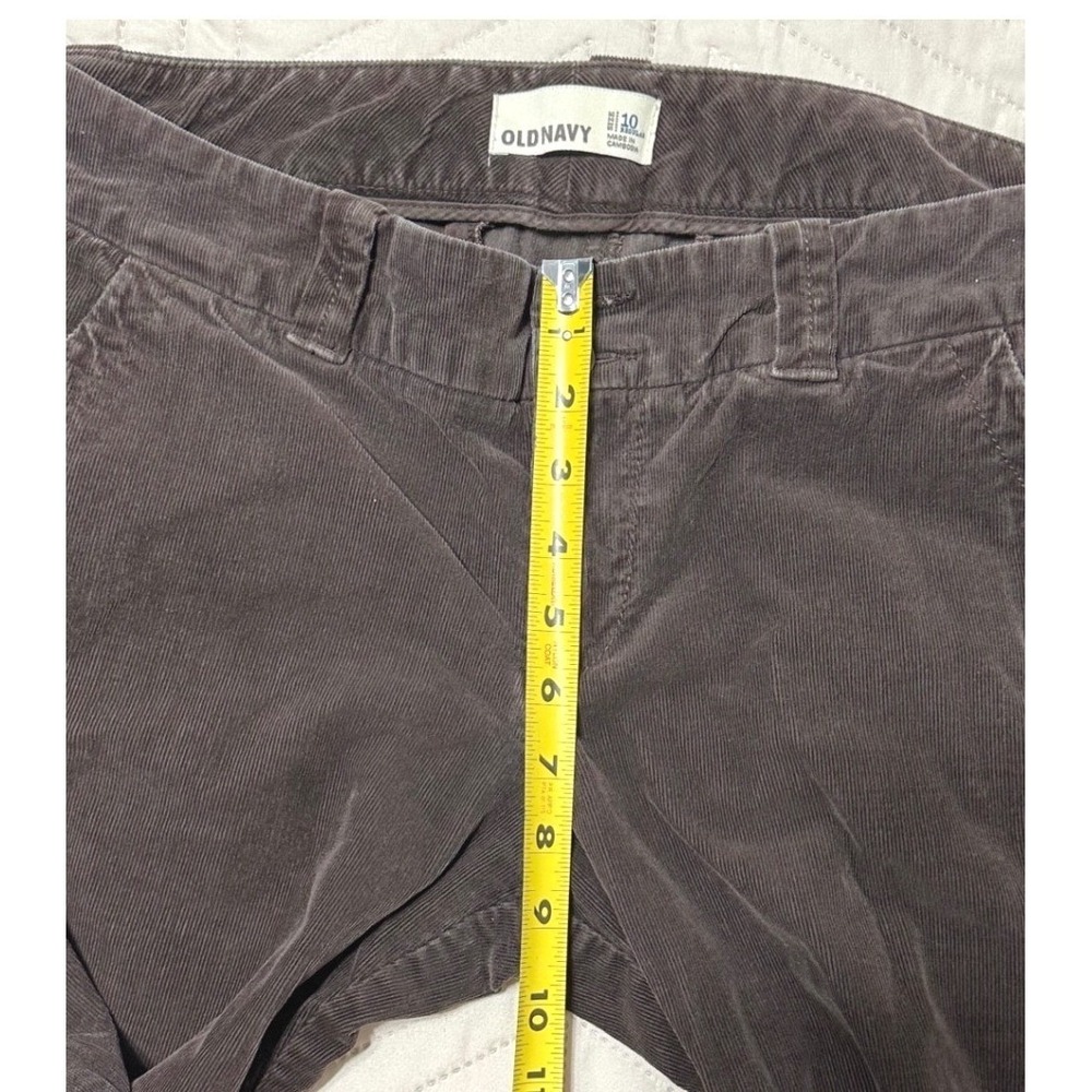 Old Navy Womens Wide Leg Corduroy Pants Sz10 Gray Brown Mid Rise Trouser Flare - Picture 3 of 5